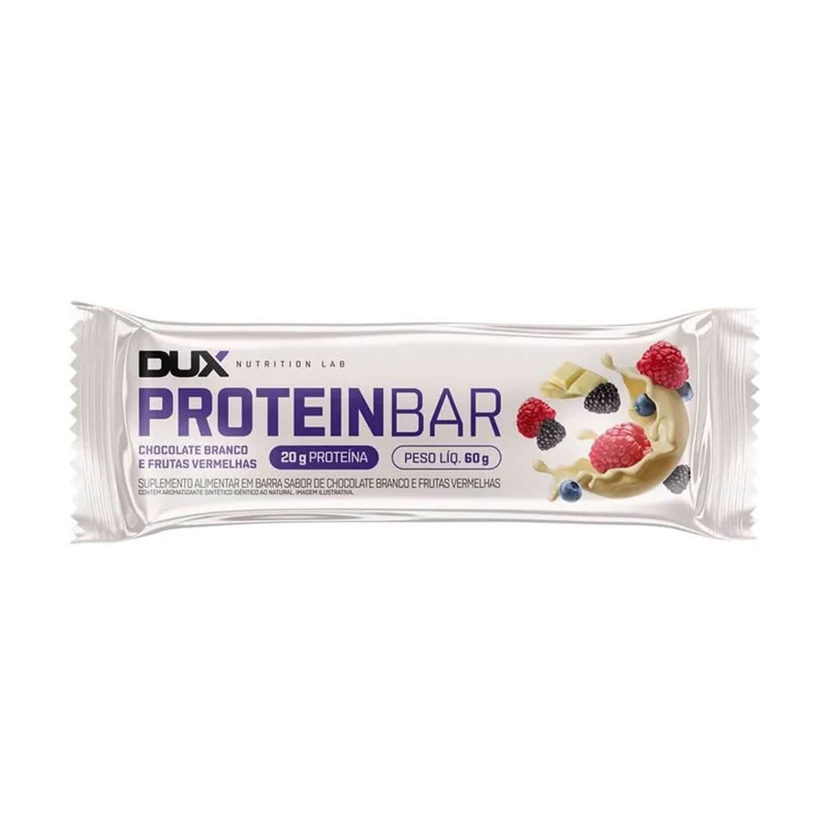 Protein Bar - 1 Unidade 60g Chocolate Branco e Frutas Vermelhas - Dux Nutrition*** Data Venc. 30/07/2024