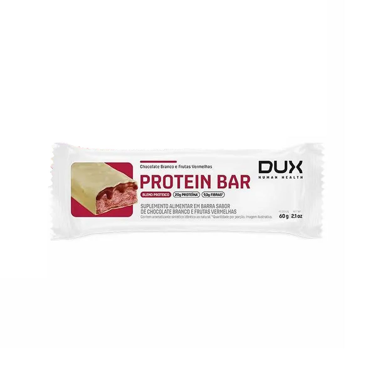 Protein Bar - 1 Unidade 60g Chocolate Branco e Frutas Vermelhas - Dux Nutrition