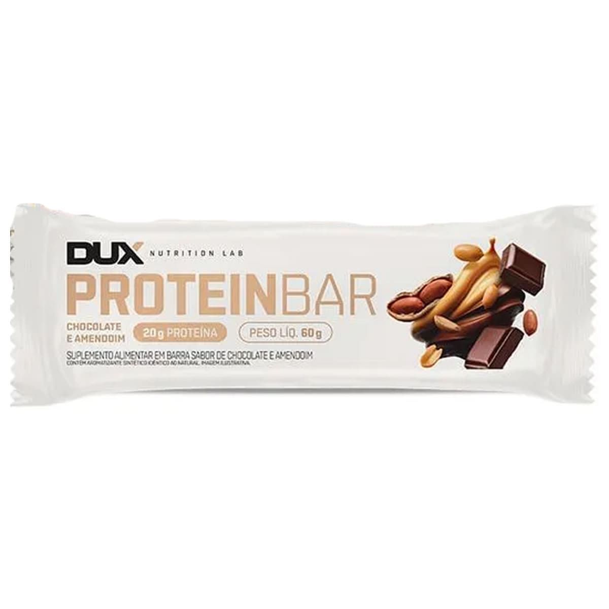 Protein Bar - 1 Unidade 60g Chocolate Com Amendoim - Dux Nutrition*** Data Venc. 30/10/24