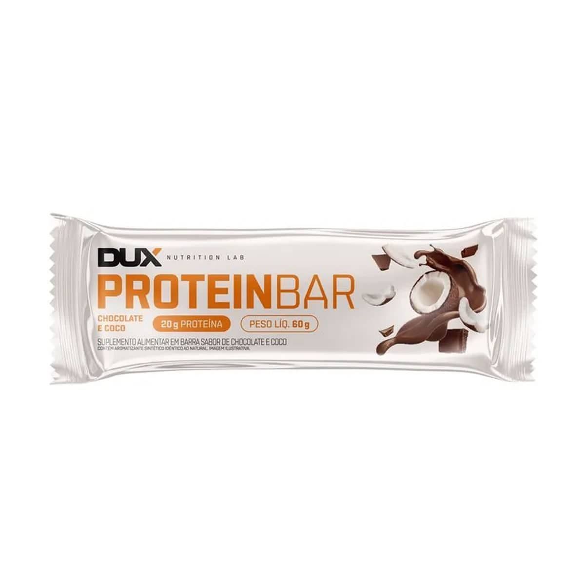 Protein Bar - 1 Unidade 60g Chocolate e Coco - Dux Nutrition*** Data Venc. 30/04/2024