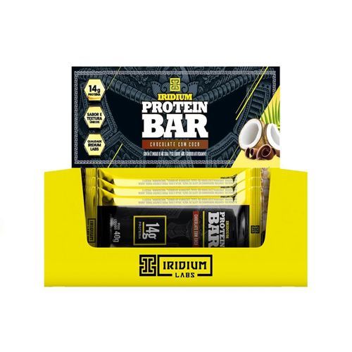 Protein Bar - 12 Unidade de 40g Chocolate com Coco - Iridium