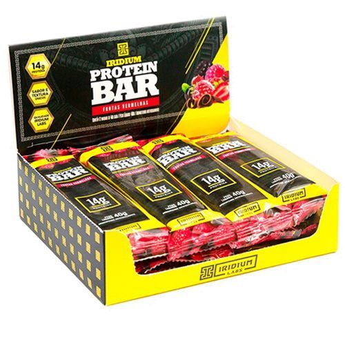 Protein Bar - 12 Unidade de 40g Frutas Vermelhas - Iridium