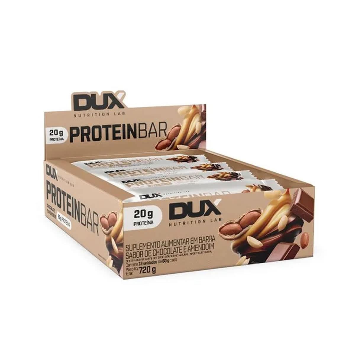 Protein Bar - 12 Unidades 60g Chocolate Com Amendoim - Dux Nutrition*** Data Venc. 22/11/2024