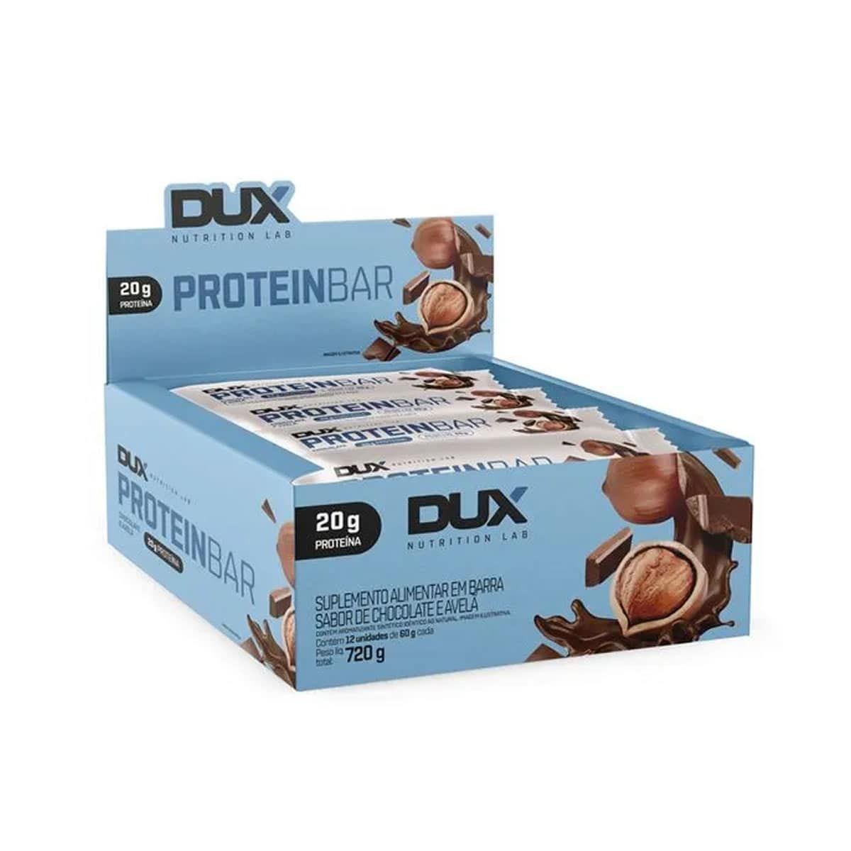 Protein Bar - 12 Unidades 60g Chocolate e Avel� - Dux Nutrition*** Data Venc. 15/11/2024