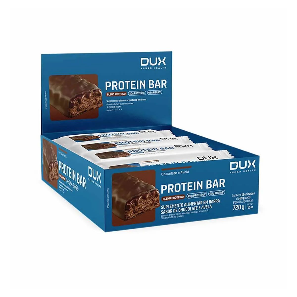 Protein Bar - 12 Unidades 60g Chocolate e Avel� - Dux Nutrition