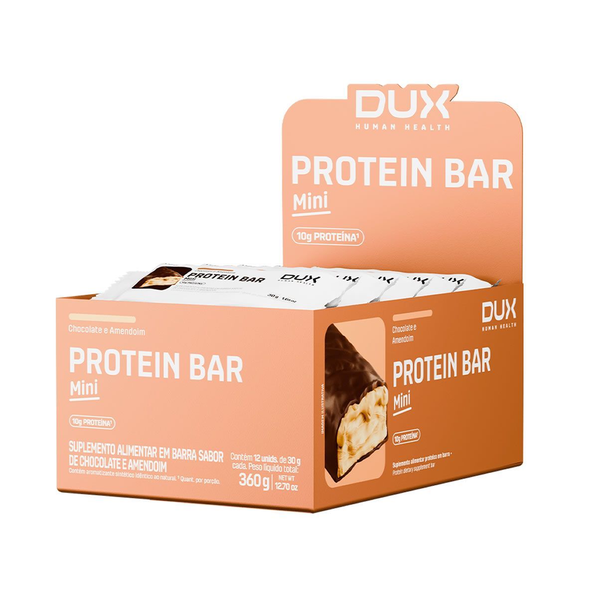 Protein Bar Mini - 12 Unidade 30g Chocolate e Amendoim - Dux Human Healt