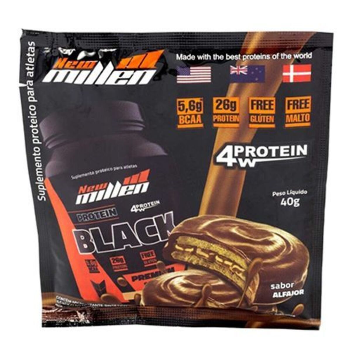 Protein Black 4w - 1 sach� Alfajor - New Millen