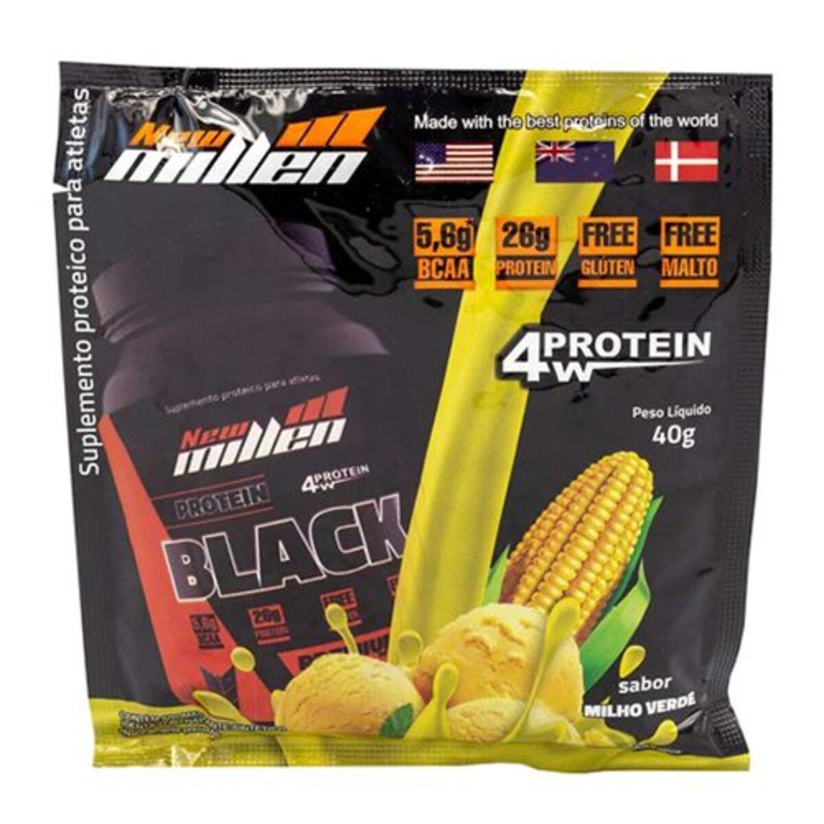 Protein Black 4w - 1 sach� Milho Verde - New Millen