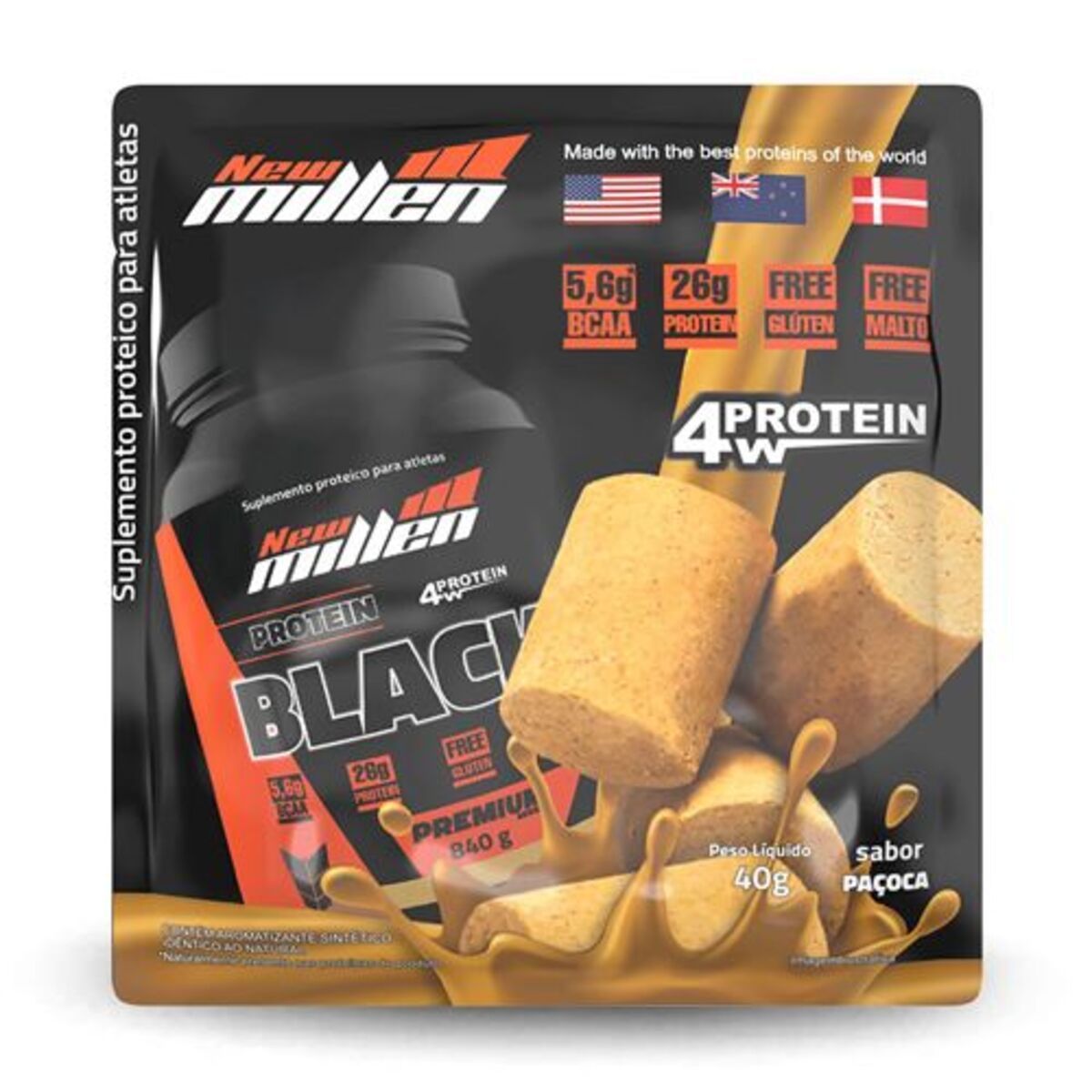 Protein Black 4w - 1 sach� Pa�oca - New Millen*** Data Venc. 20/06/2020