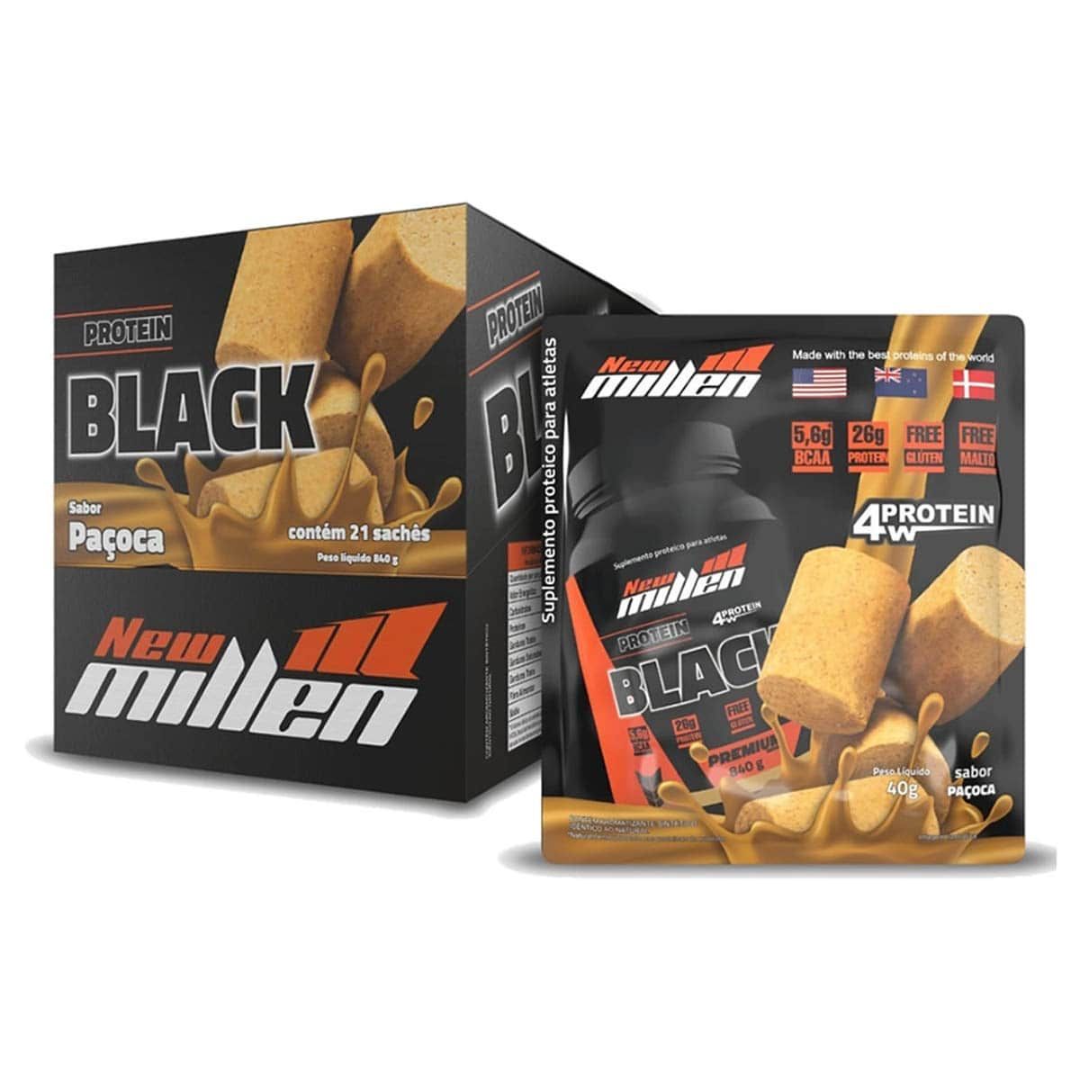 Protein Black 4w - 21 sach�s Pa�oca - New Millen*** Data Venc. 13/02/2022