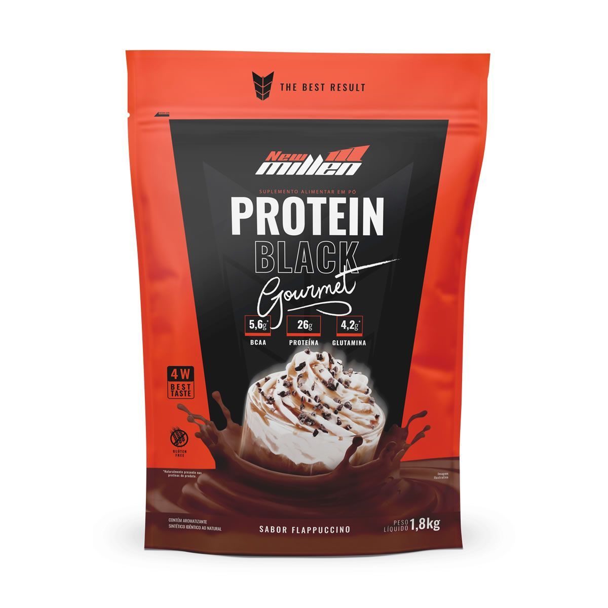 Protein Black Gourmet - 1800g Refil Flappuccino - New Millen*** Data Venc. 04/02/2023