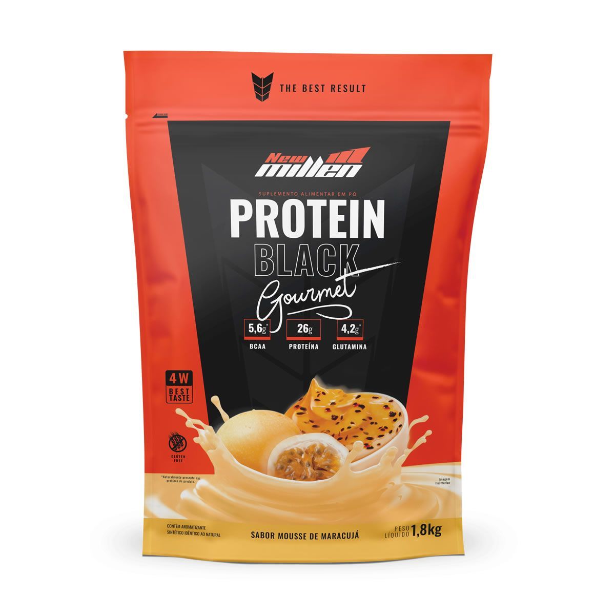 Protein Black Gourmet - 1800g Refil Mouse de Maracuj� - New Millen
