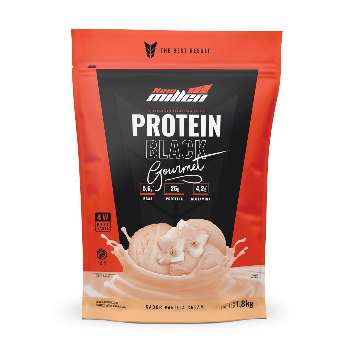 Protein Black Gourmet - 1800g Refil Vanilla Cream - New Millen