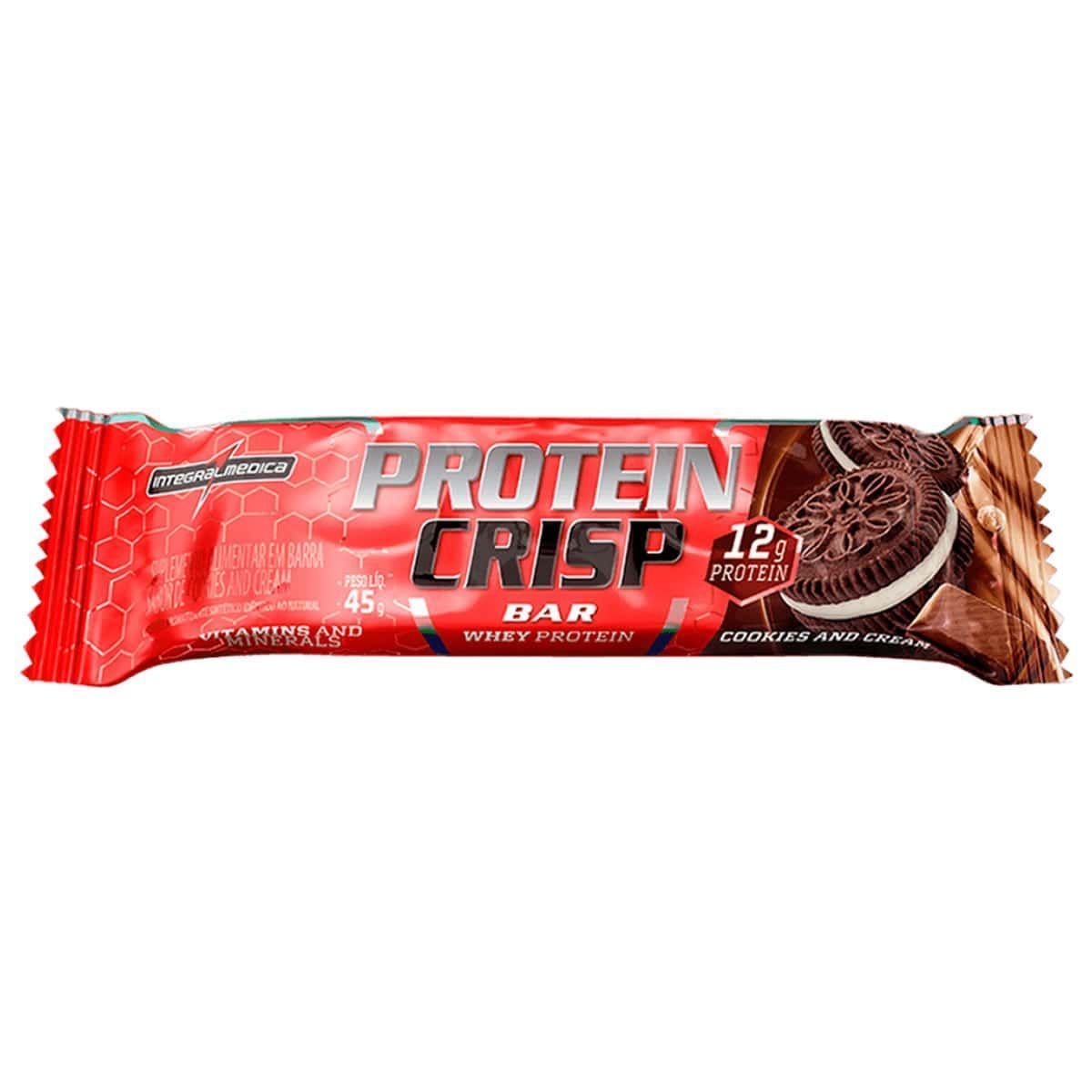 Protein Crisp Bar - 1 Unidade 45g Cookies And Cream - IntegralM�dica