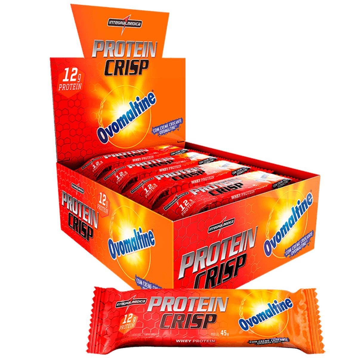 Protein Crisp Bar - 12 Unidades 45g Ovomaltine - Integral M�dica