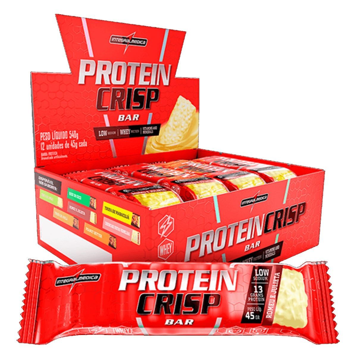 Protein Crisp Bar - 12 Unidades 45g Romeu e Julieta - IntegralM�dica