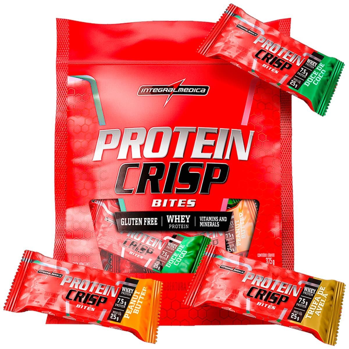 Protein Crisp Bites - 15 Unidades 25g Coco, Trufa de Avel� e Peanut Butter - Integral M�dica