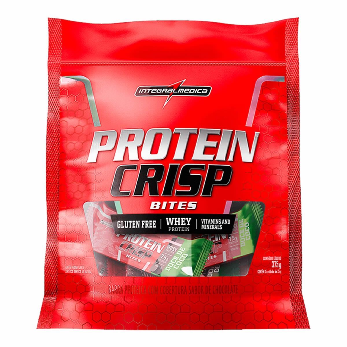 Protein Crisp Bites - 15 unidades 25g Doce de Coco - IntegralM�dica*** Data Venc. 30/05/2021