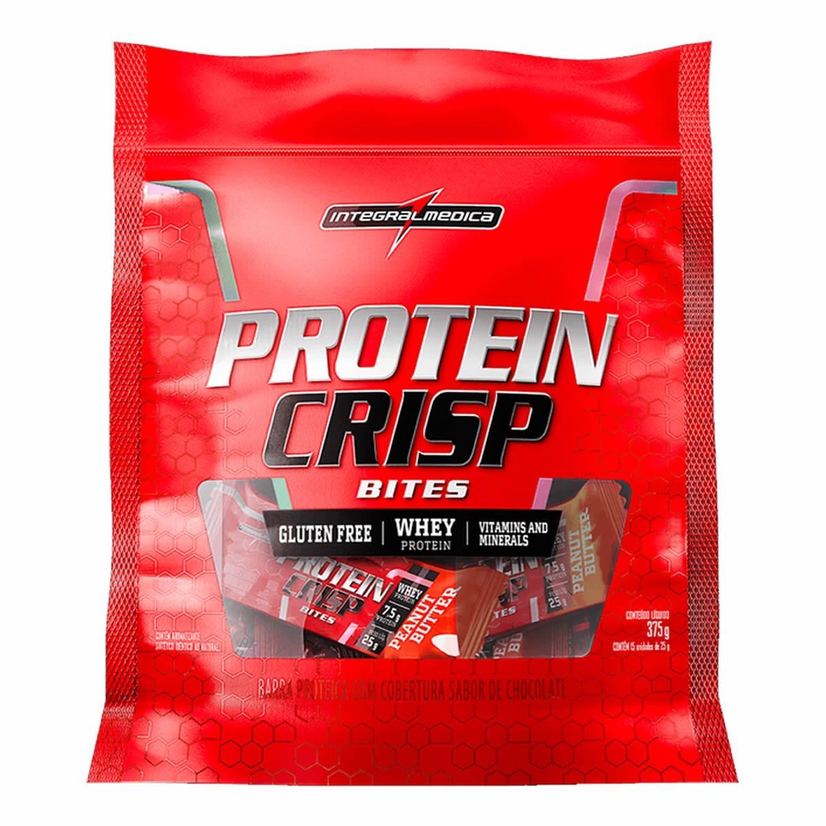 Protein Crisp Bites - 15 unidades 25g Peanut Butter - IntegralM�dica*** Data Venc. 30/07/2021