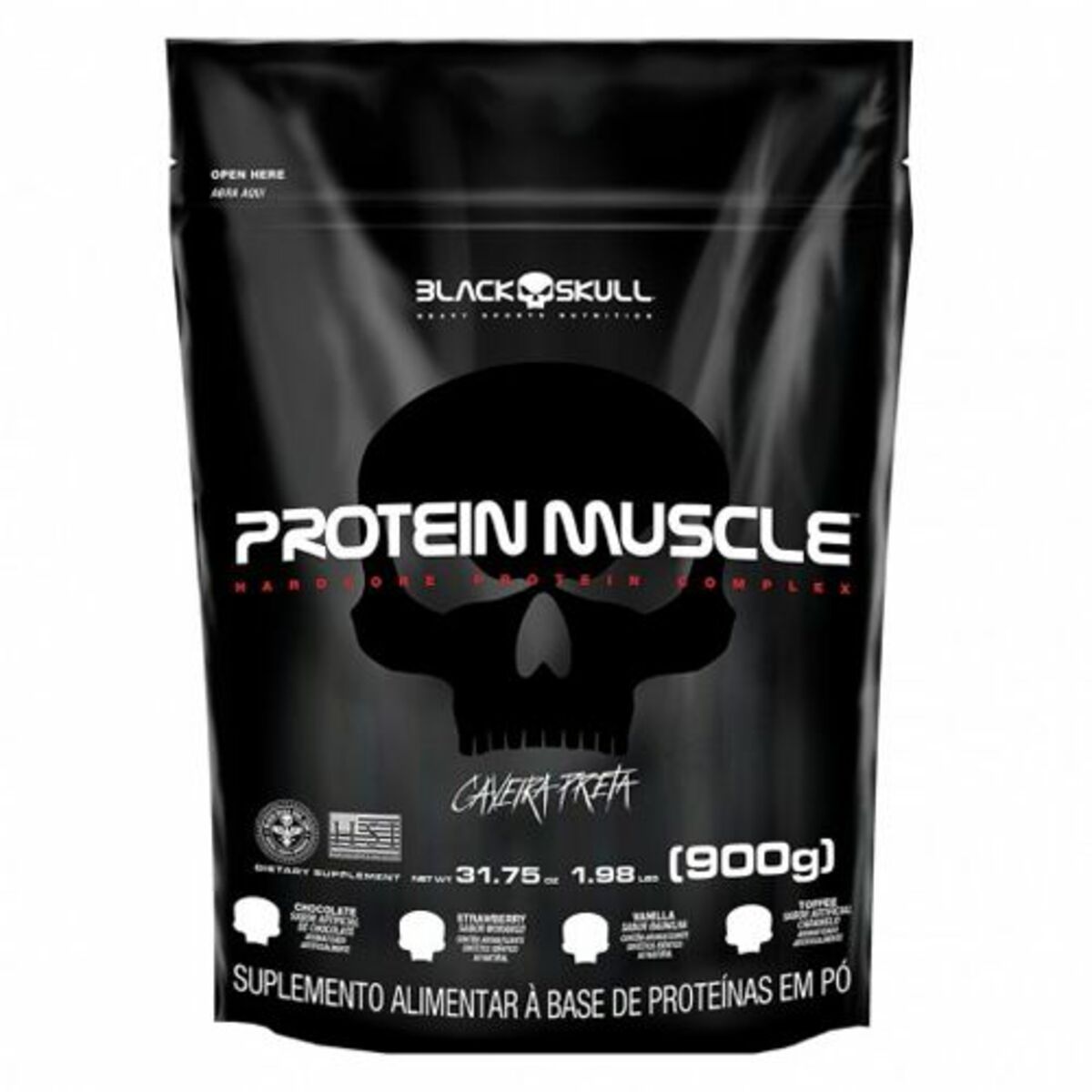 Protein Muscle Refil - 900g Caramelo - Black Skull