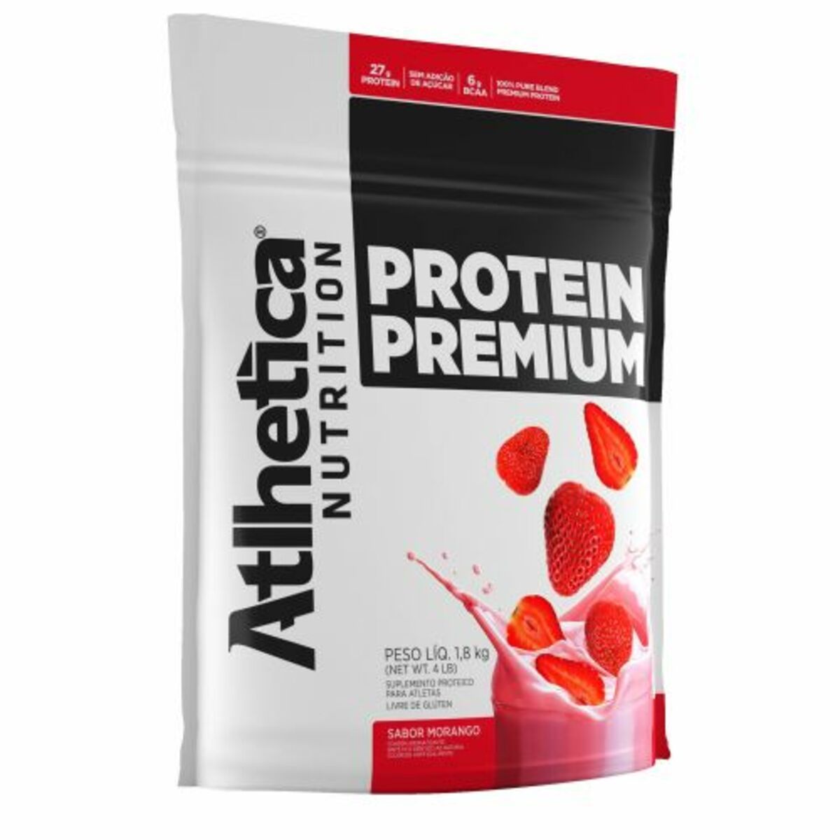 Protein Premium - 1800g Refil Morango - Atlhetica Nutrition