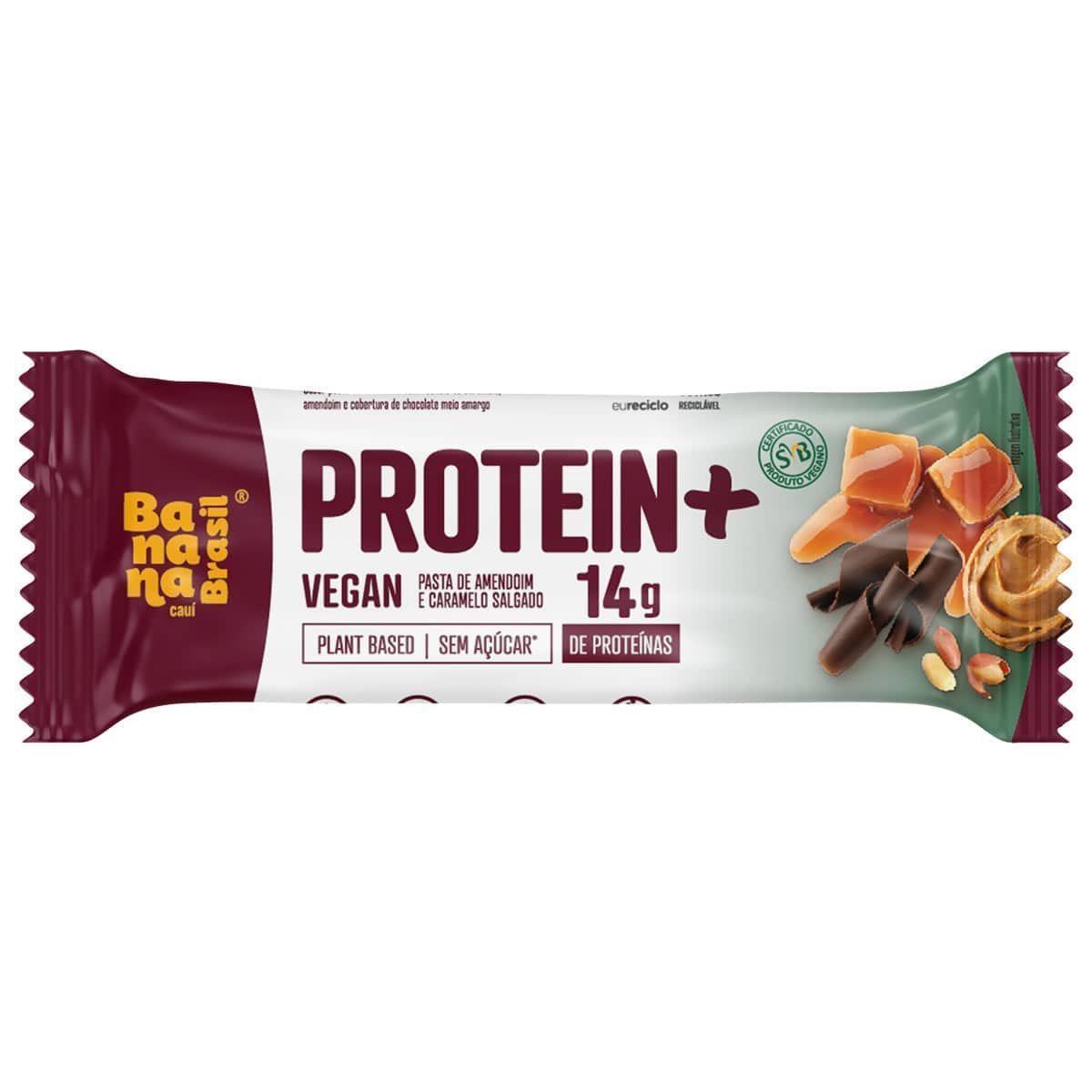 Protein+ Vegan - 1 Unidade 50g Caramelo Salgado - Banana Brasil