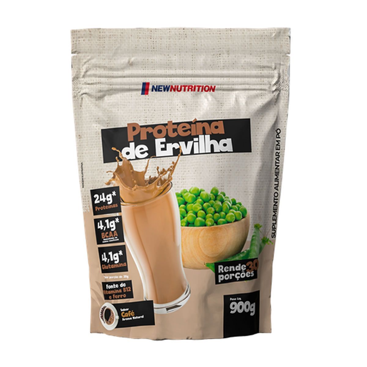 Prote�na da Ervilha - 900g Refil Caf� - NewNutrition