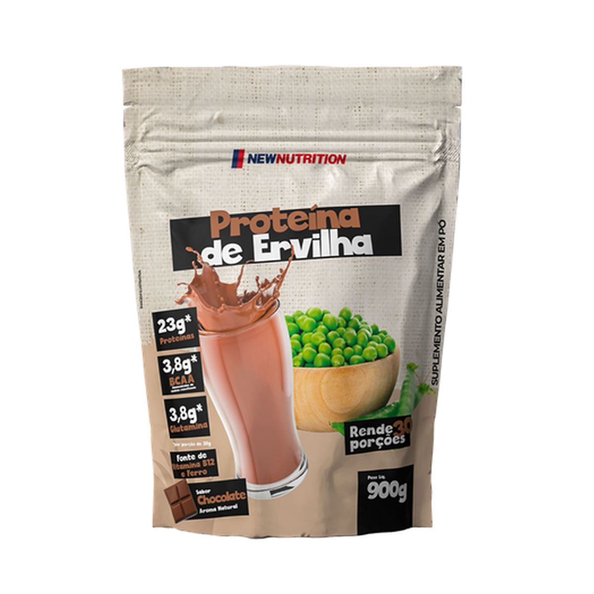 Prote�na da Ervilha - 900g Refil Chocolate - NewNutrition