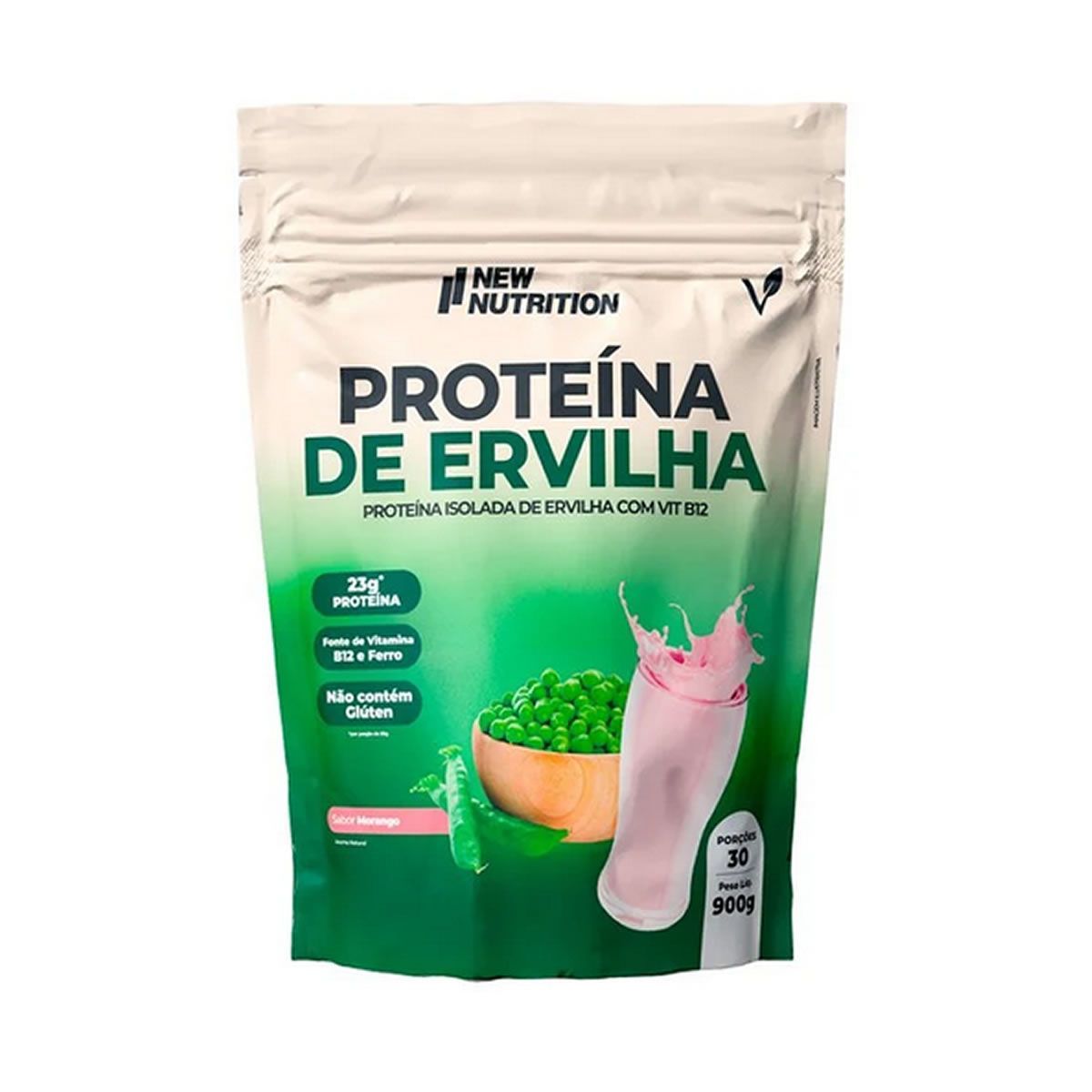 Prote�na da Ervilha - 900g Refil Morango - NewNutrition