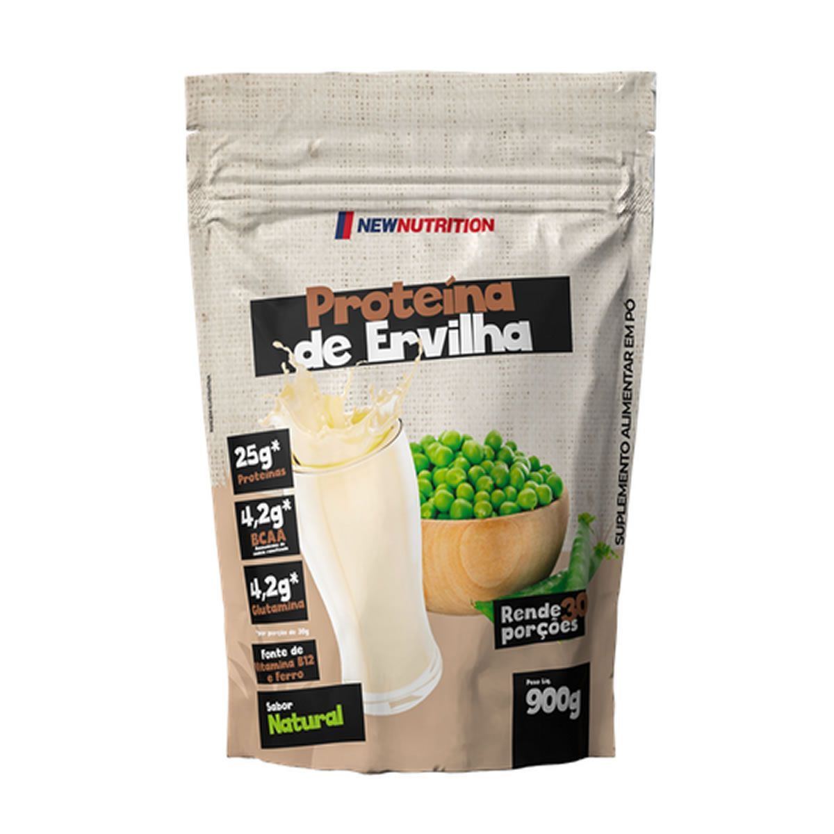 Prote�na da Ervilha - 900g Refil Natural - NewNutrition*** AE*** Data Venc. 30/11/2027