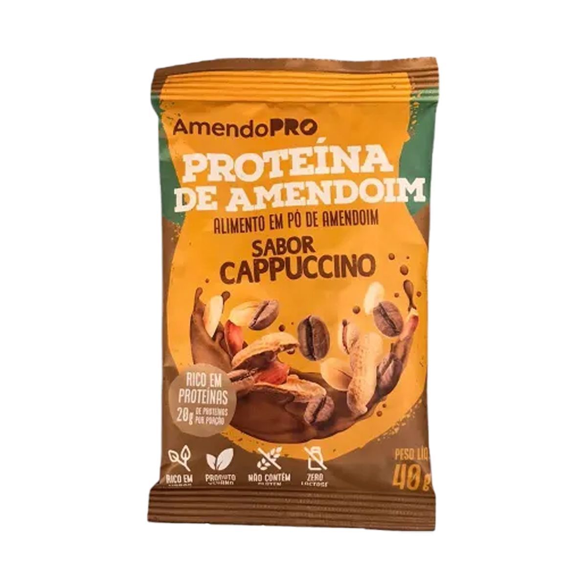 Proteina de Amendoim - 1 Unidade 40g Cappuccino - AmendoPr�