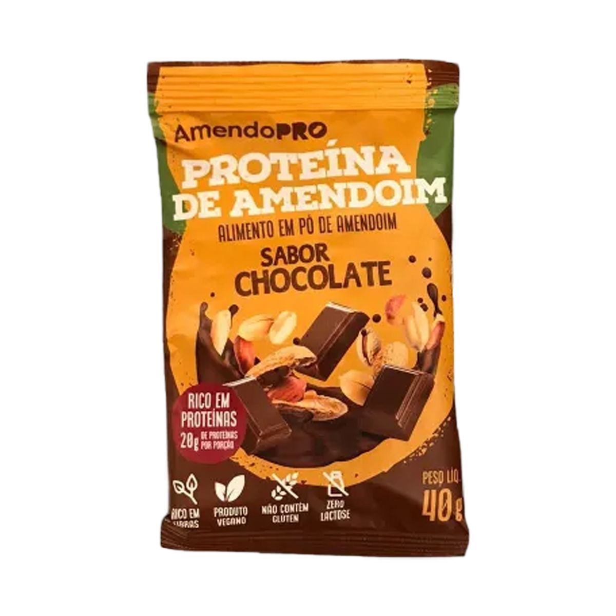 Proteina de Amendoim - 1 Unidade 40g Chocolate - AmendoPr�