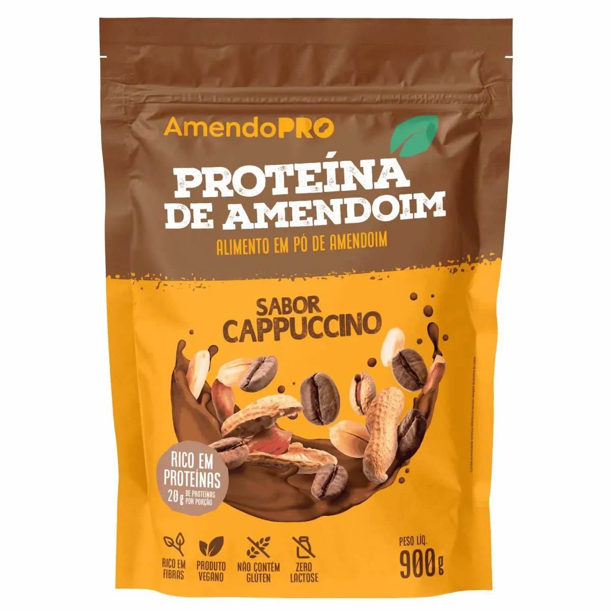 Proteina de Amendoim - 900g Refil Cappuccino - AmendoPro