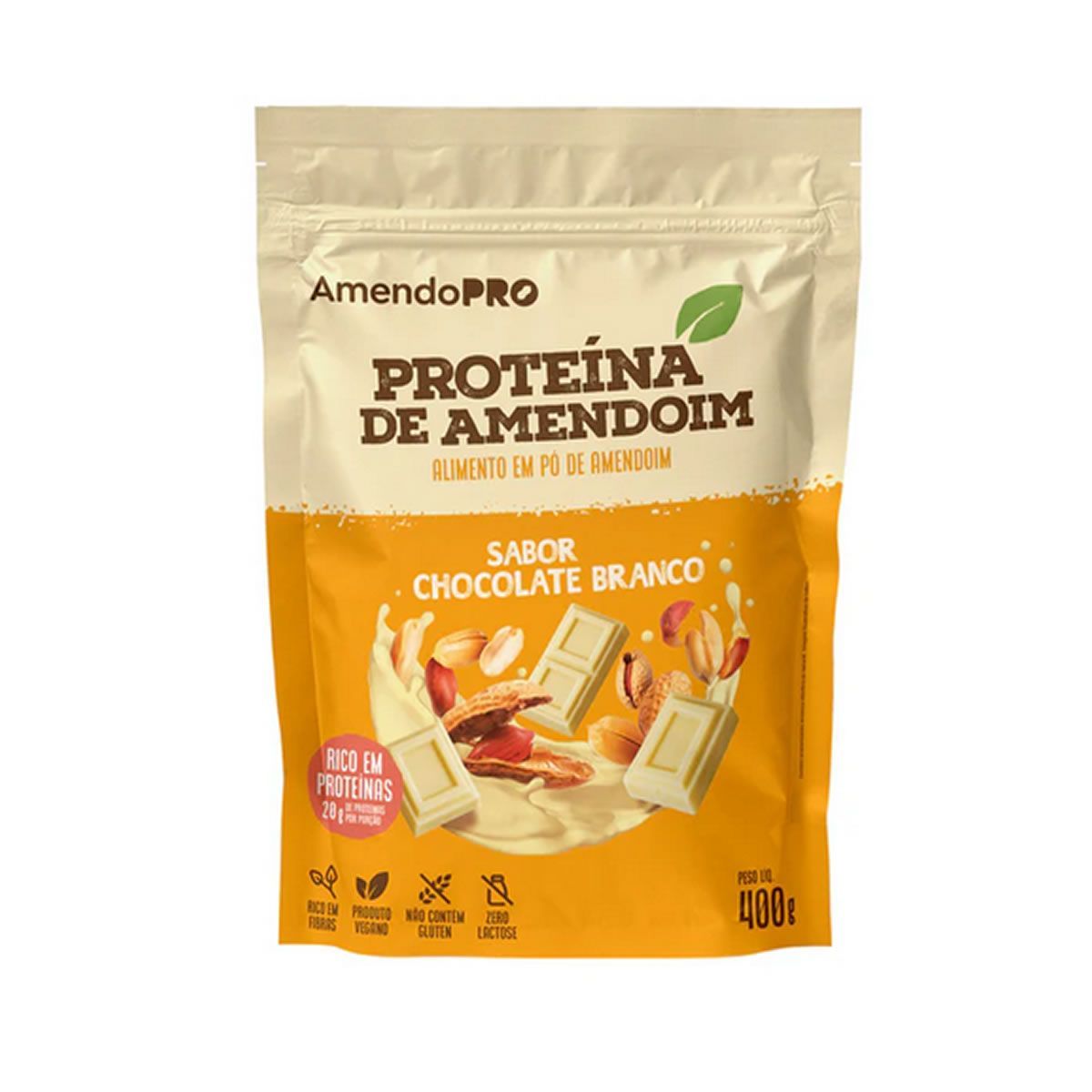 Prote�na de Amendoim - Refil 400g Chocolate Branco - AmendoPro