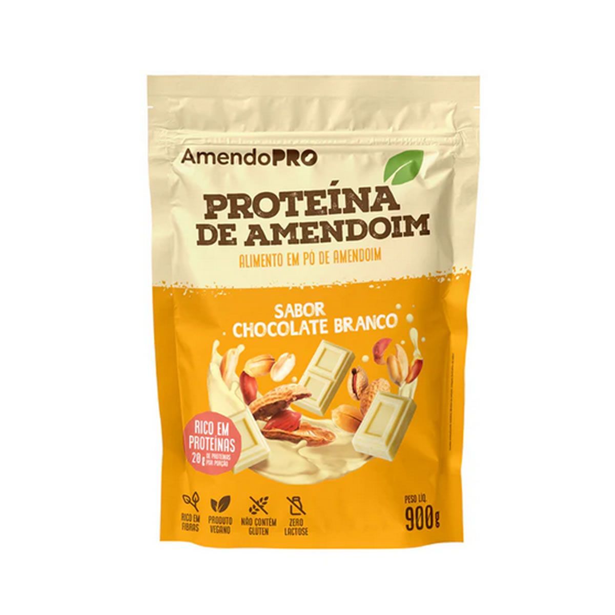 Prote�na de Amendoim - Refil 900g Chocolate Branco - AmendoPro