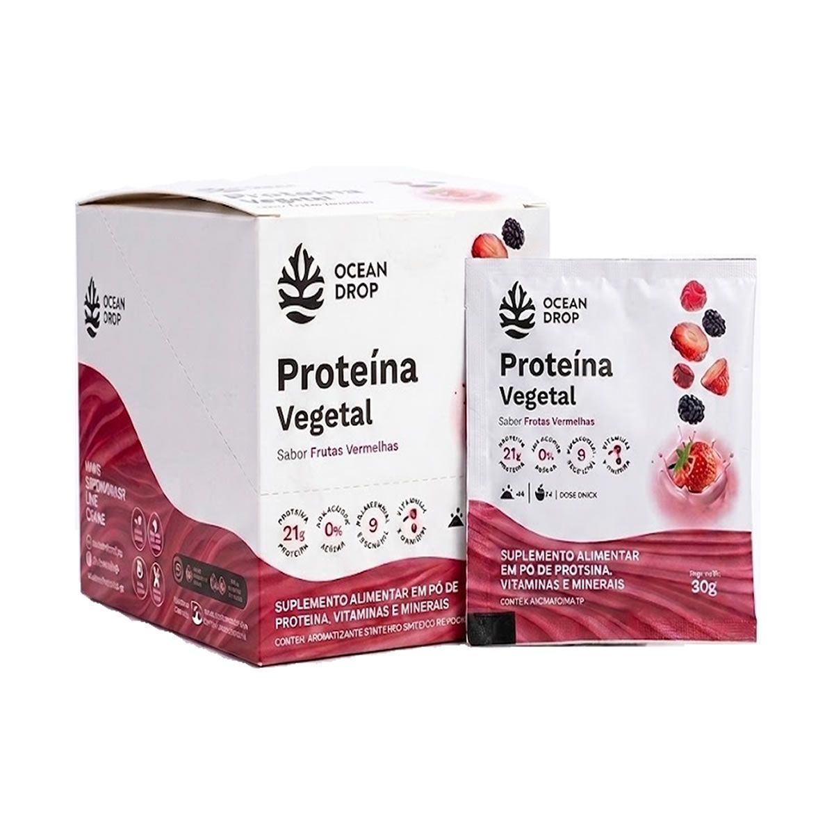 Proteina Vegetal - 15 Unidades 30g Frutas Vermelhas - Ocean Drop