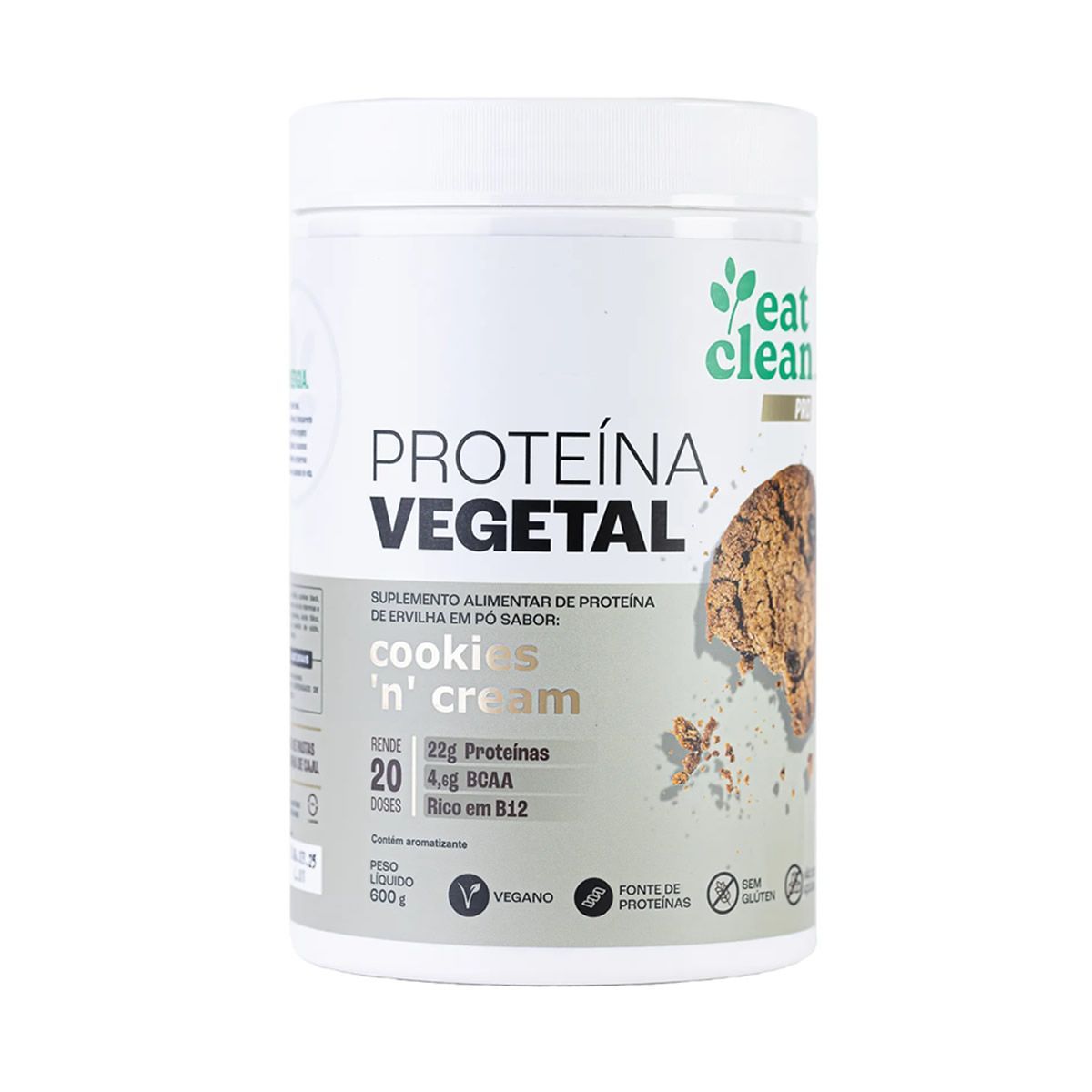 Prote�na Vegetal - 600g Cookies and Cream - Eat Clean