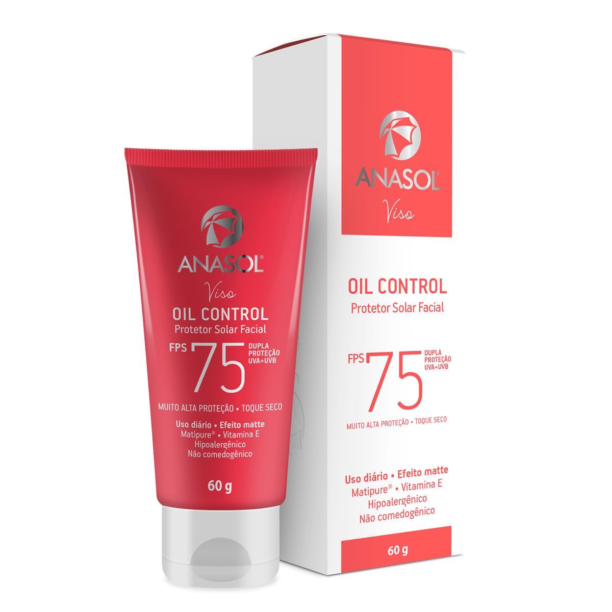 Protetor Solar Facial Oil Control - 60g FPS 75 - Anasol