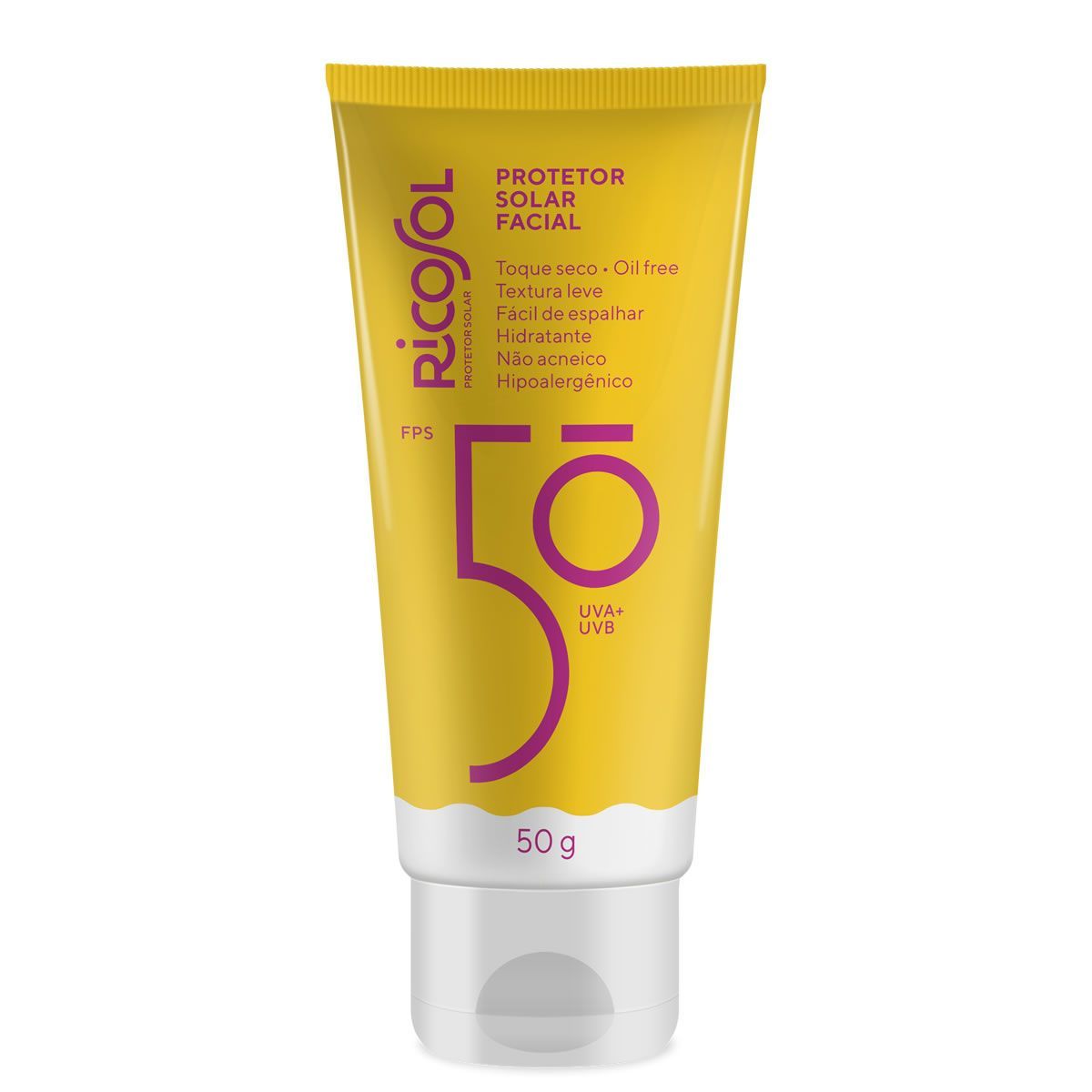 Protetor Solar Facial Toque Seco - 50g FPS 50 - Ricosol