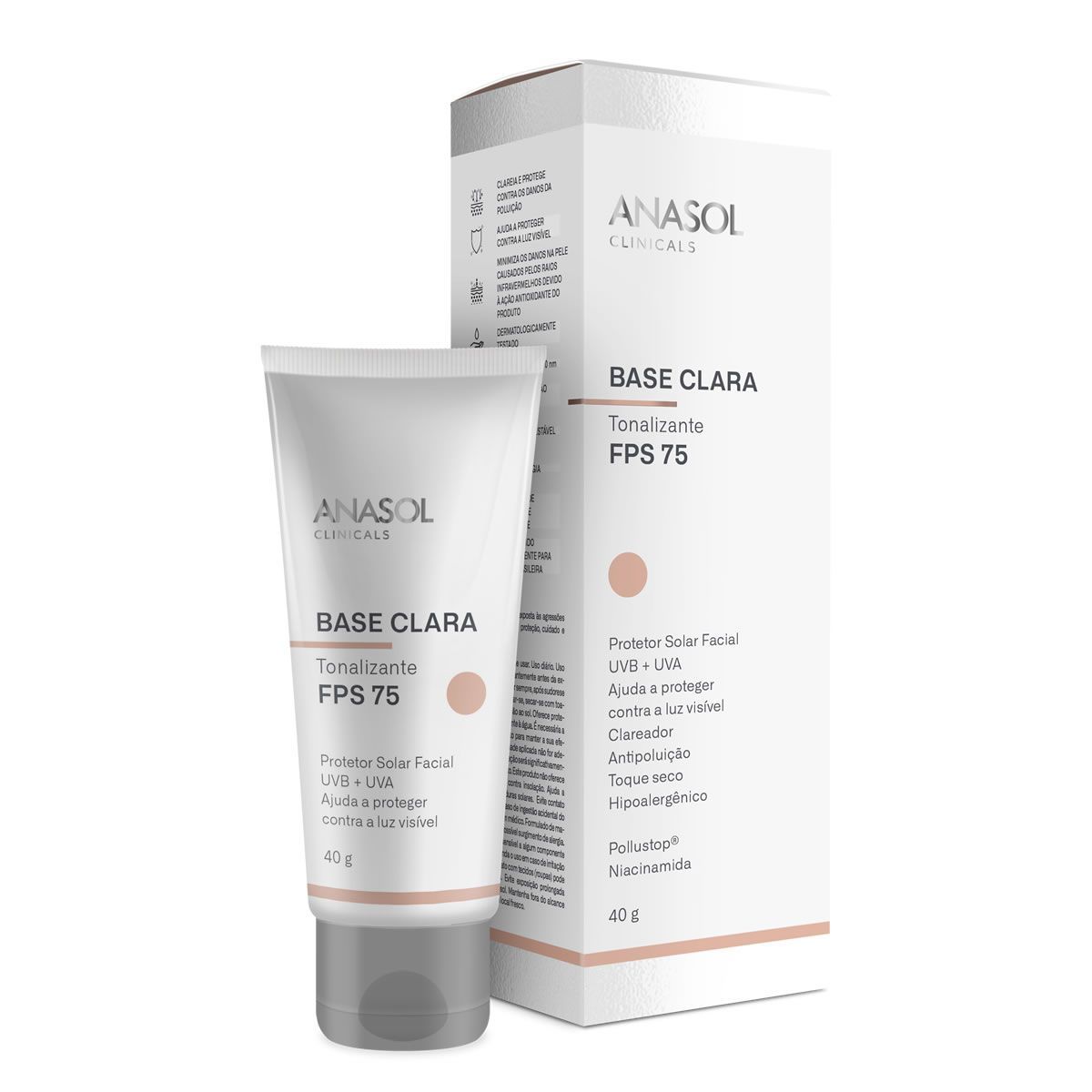 Protetor Solar FPS 75 - 40g Base Clara - Anasol*** Data Venc. 30/7/23