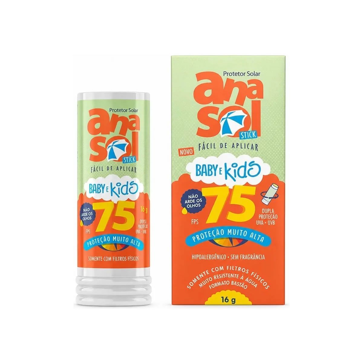 Protetor Solar Kids Fps 75 - Stick 16g - Anasol