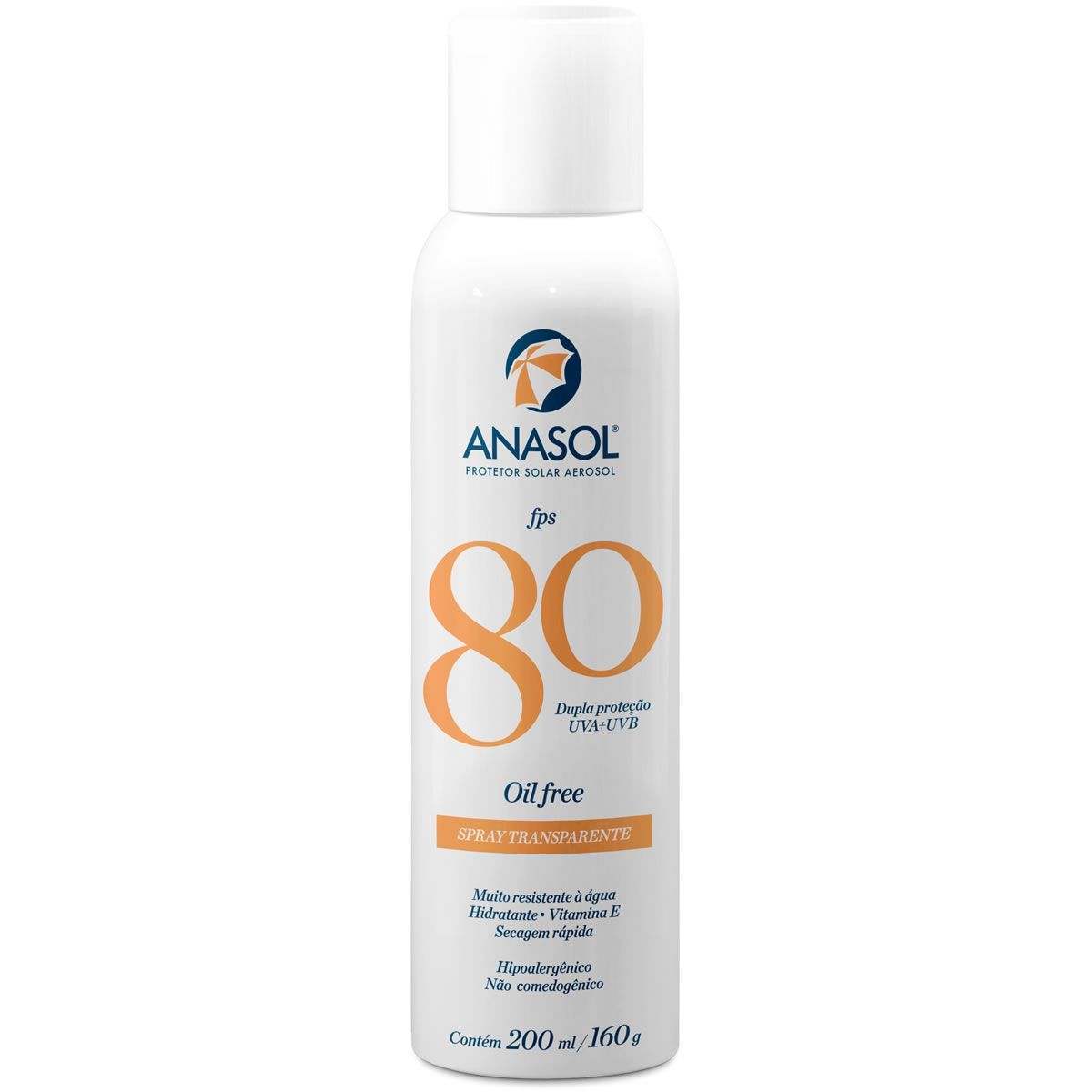 Protetor Solar Aerosol Transparente - 200ml FPS 80 - Anasol
