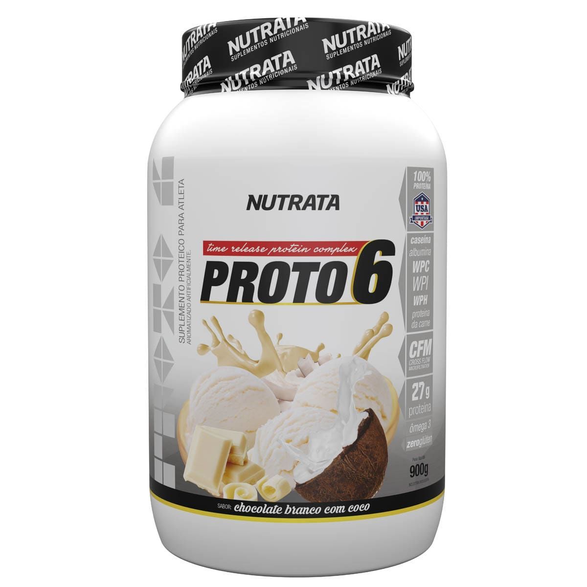 Proto 6 - 900g Chocolate Branco com Coco - Nutrata*** Data Venc. 31/10/2023