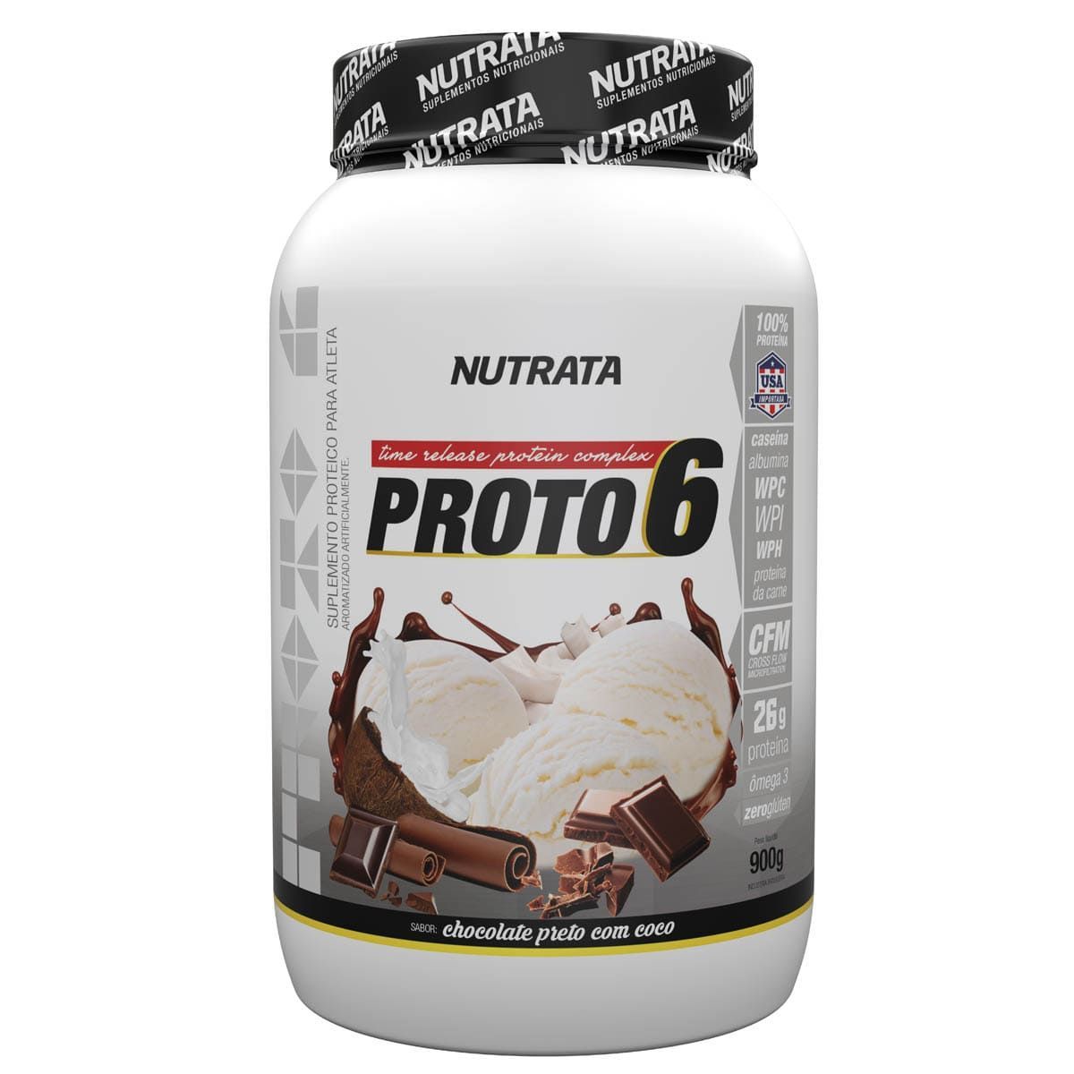Proto 6 - 900g Chocolate Preto com Coco - Nutrata*** Data Venc. 30/11/2021