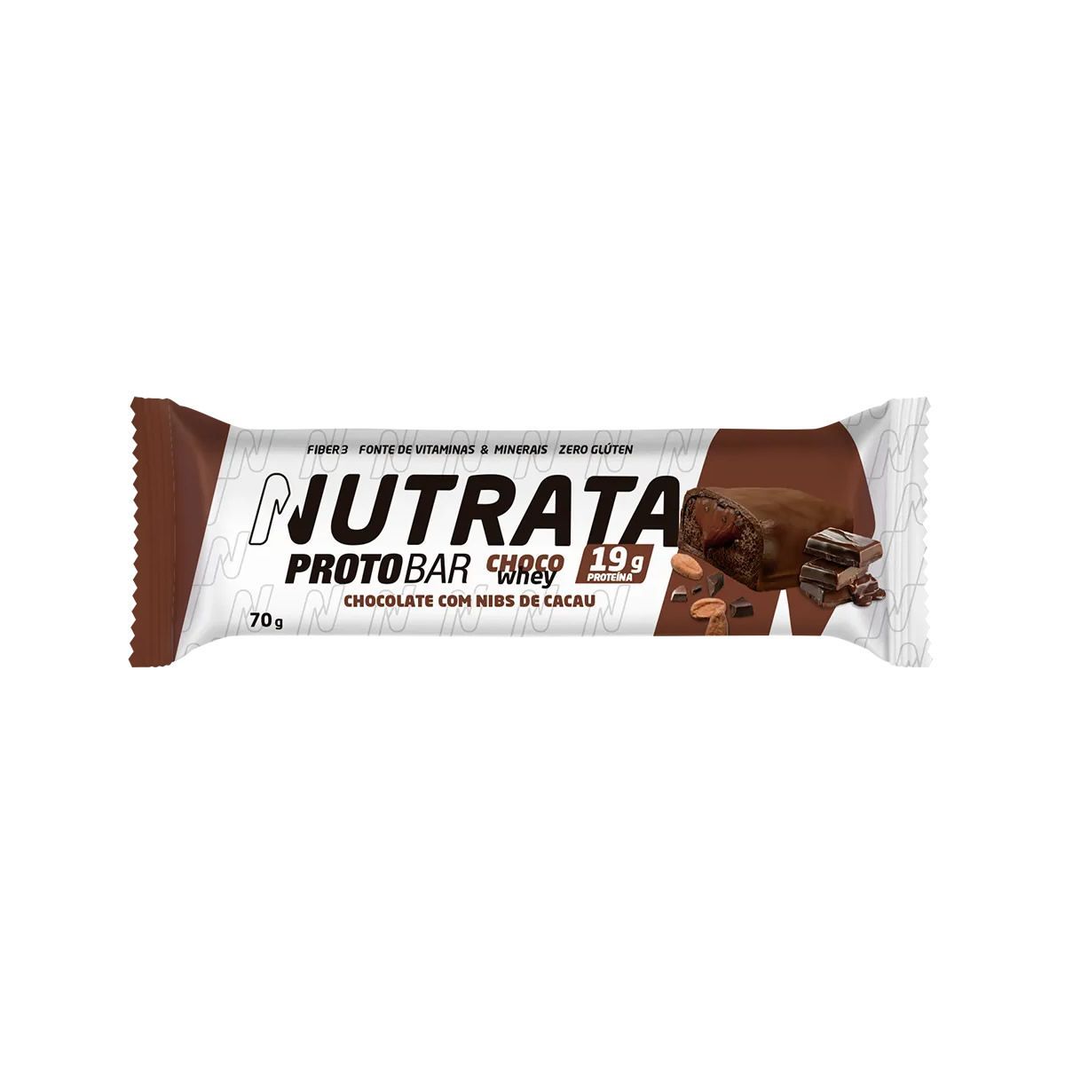 Proto Bar Choco Whey - 1 Unidade de 70g Chocolate com Nibs de Cacau - Nutrata*** Data Venc. 04/09/2025