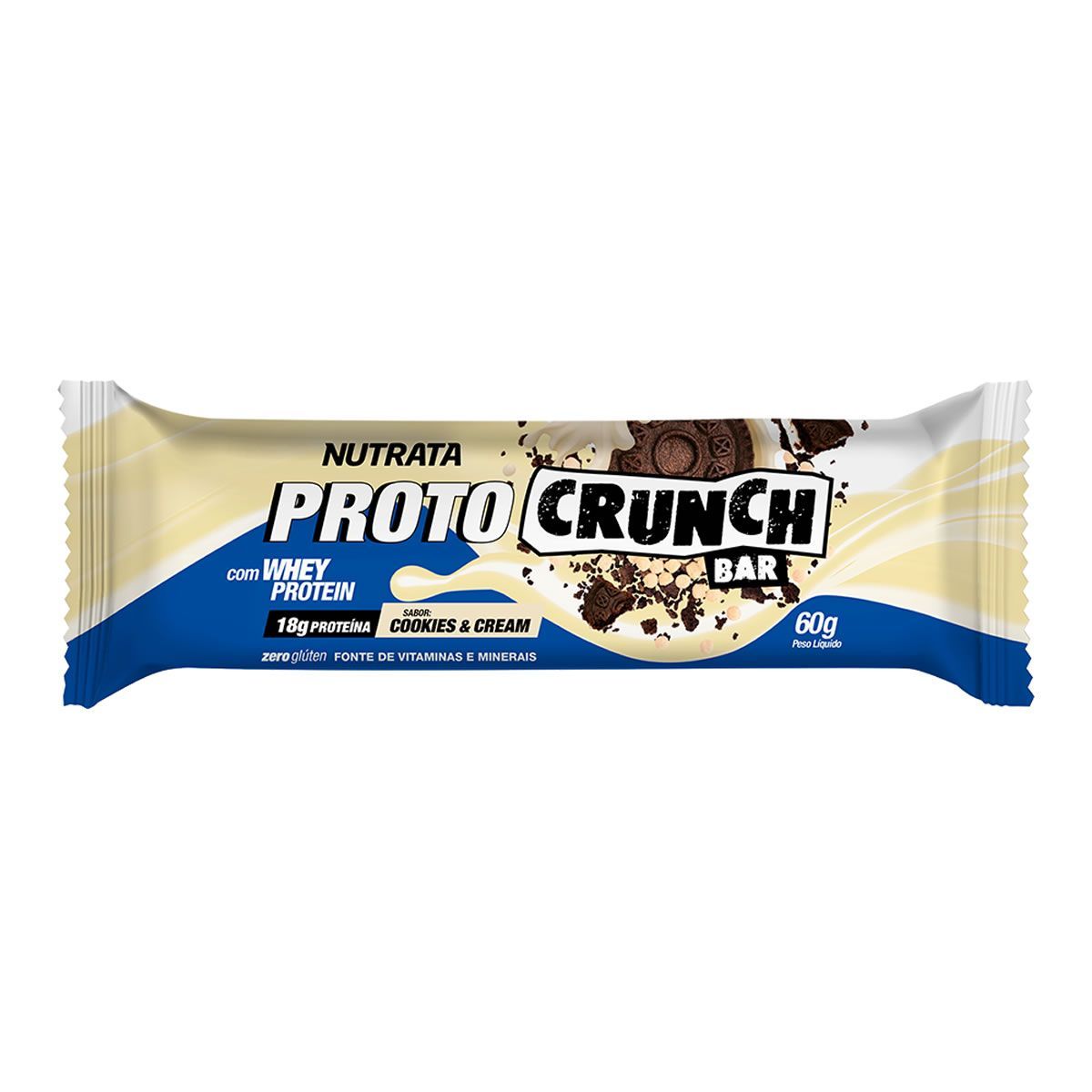 Proto Crunch Bar - 1  Barra de 60g Cookies And Cream - Nutrata