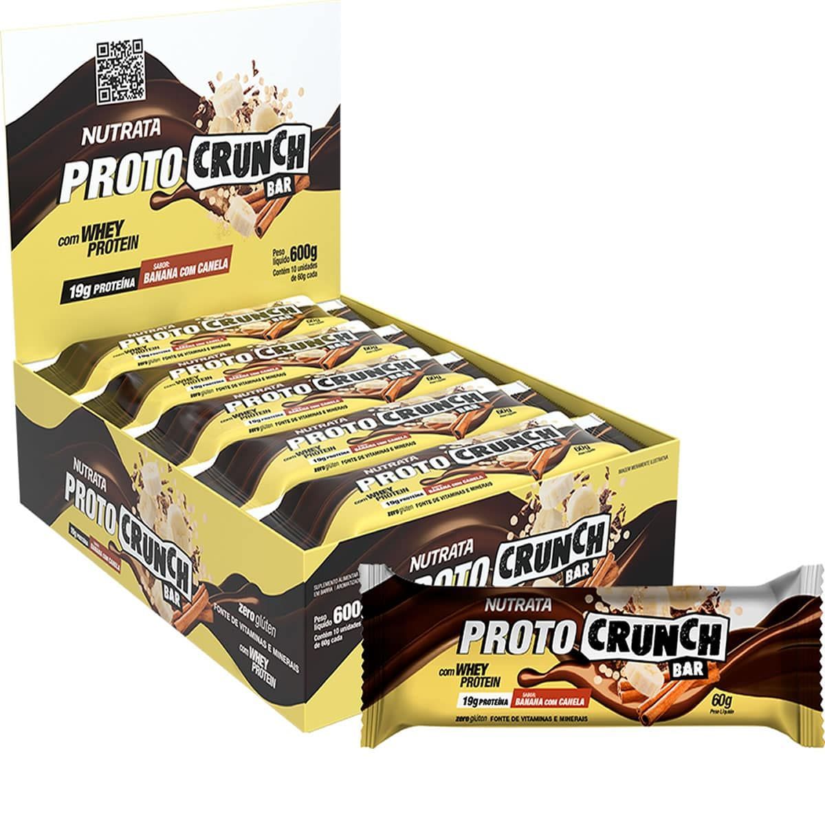 Proto Crunch Bar - 10 Barras de 60g Banana com Canela - Nutrata