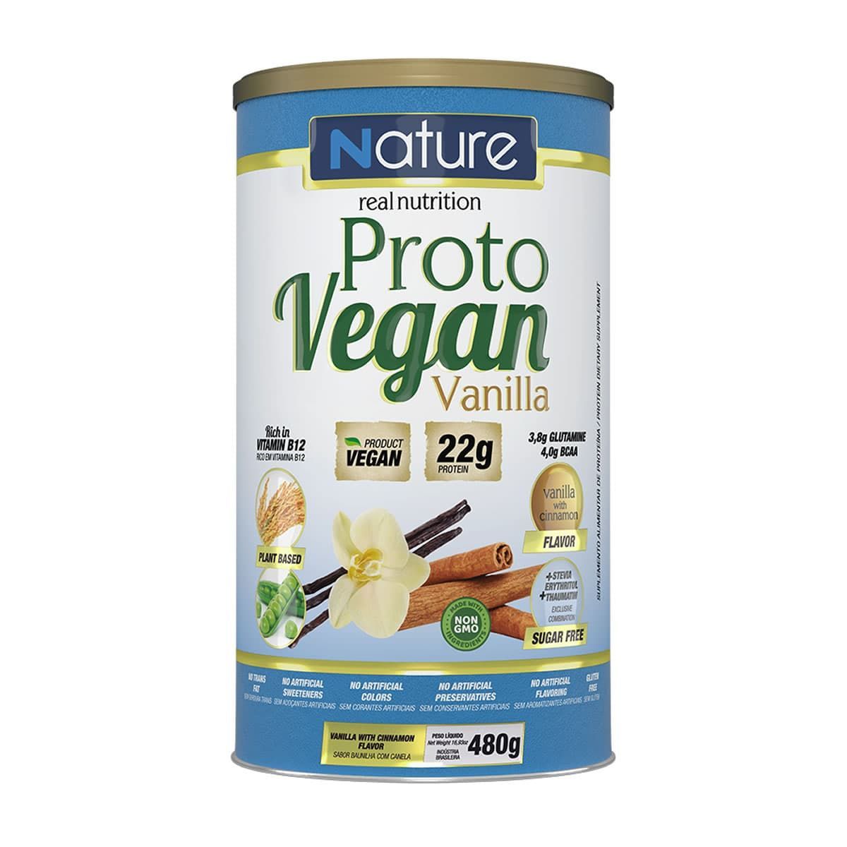 Proto Vegan - 480g Baunilha Com Canela - Nature*** EMBALAGEM AMASSADA Data Venc. 30/03/2023