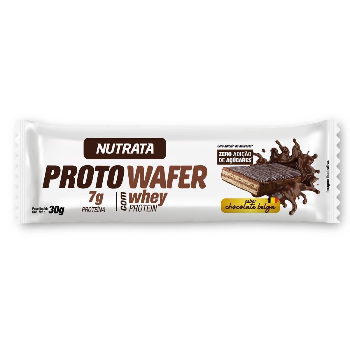 Proto Wafer - 1 Unidade De 30g Chocolate - Nutrata*** Data Venc. 30/07/2025