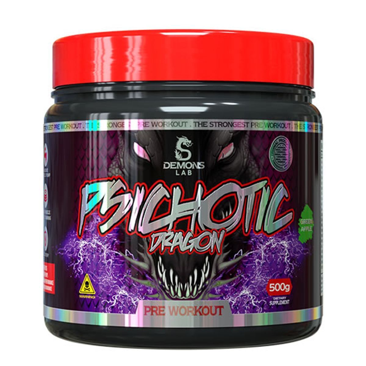 Psichotic Dragon Pre Workout - 500g Green Apple - Demons Lab